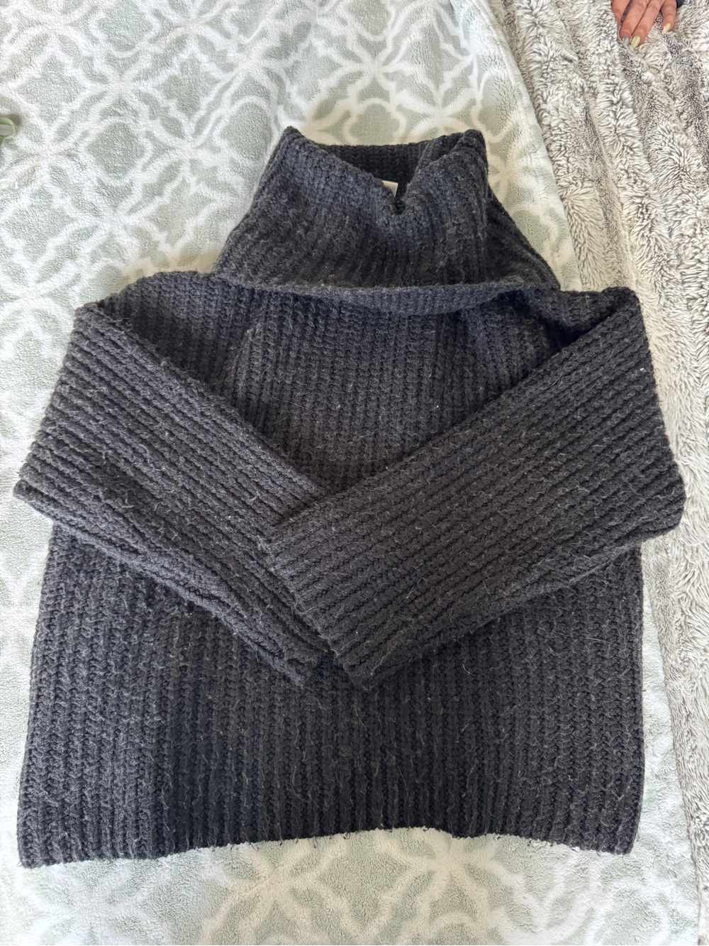 Topshop Black Fuzzy Knit Sweater